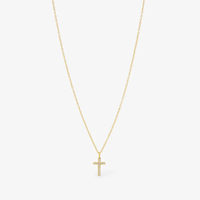 Collier pendentif croix argent 925 doré