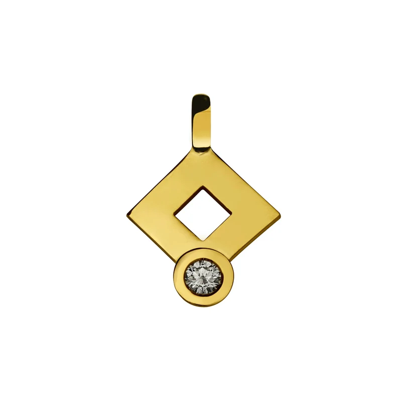 Pendentif signe Losange small diamant en or Tournaire