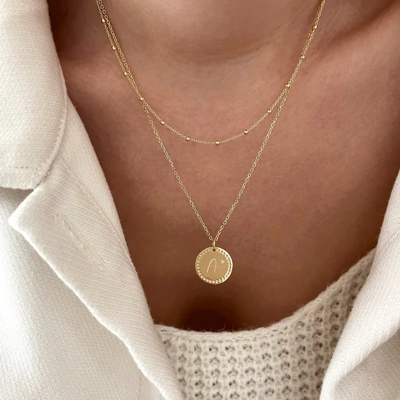 Collier "Lettre d'amour" plaqué or