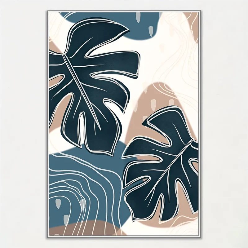 affiche artistique feuilles de palmier pour décoration intérieure