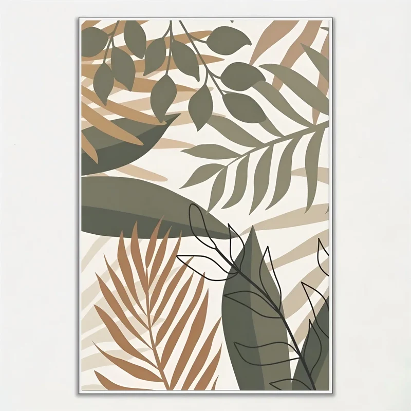 affiche en papier imprimé feuilles de palmier décoration artistique pour intérieur