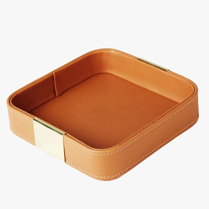 valet vide poche luxe en simili cuir pour ranger vos petites affaires