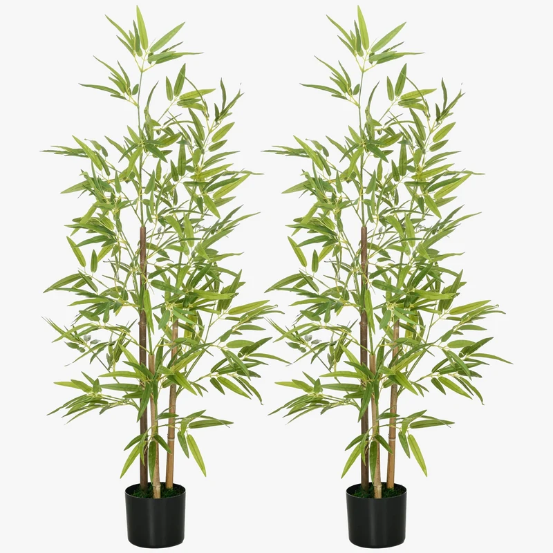 lot de 2 plantes artificielles avec pot et 498 feuilles