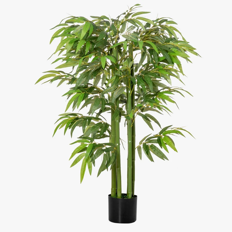 pot de fleurs en bambou avec roseaux artificiels pour décoration intérieure