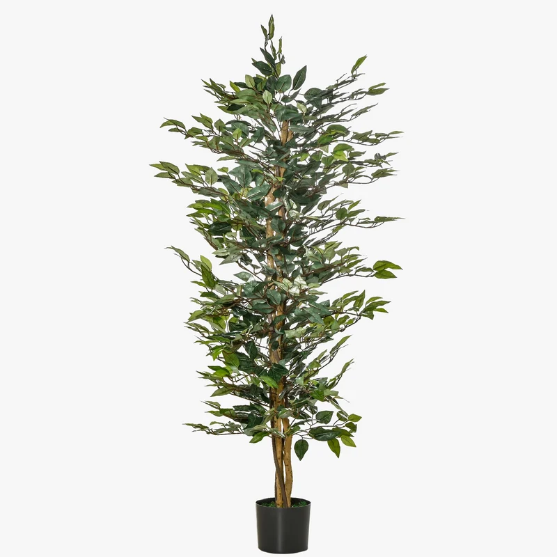 ficus artificiel avec pots en bûches et 1008 feuilles vertes