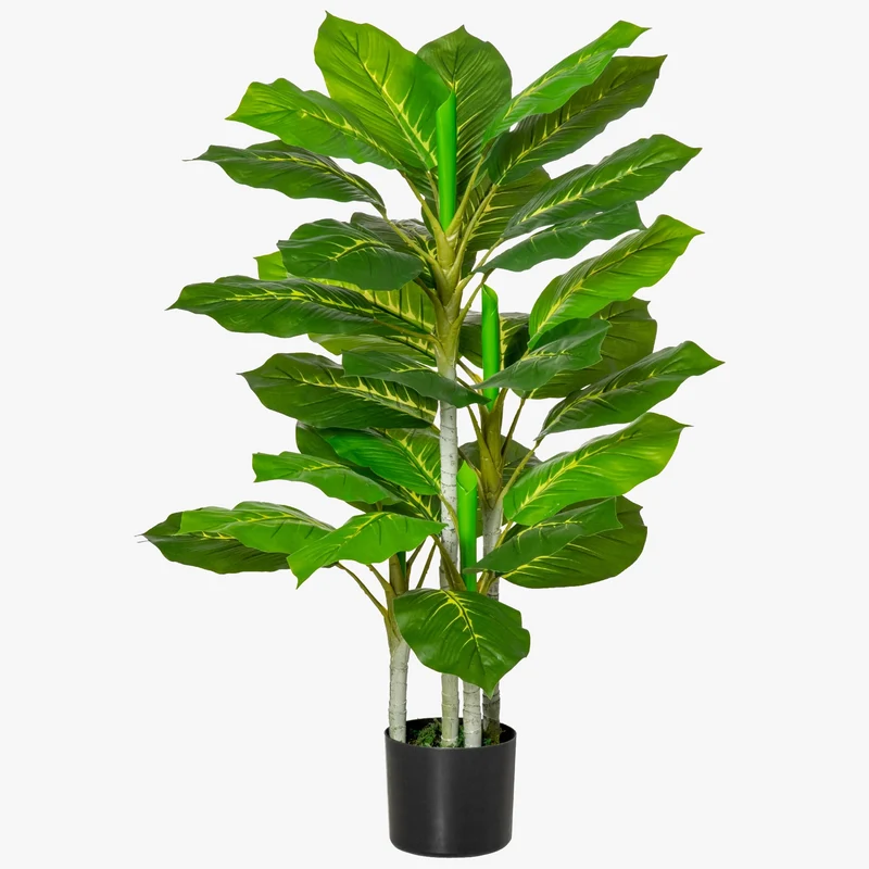 plante vivace artificielle avec pot en ciment décoratif