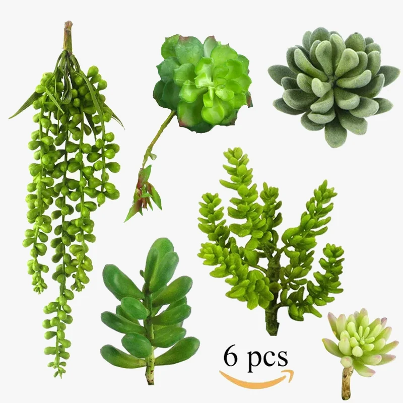 lot de 6 plantes succulentes artificielles pour décoration et bricolage