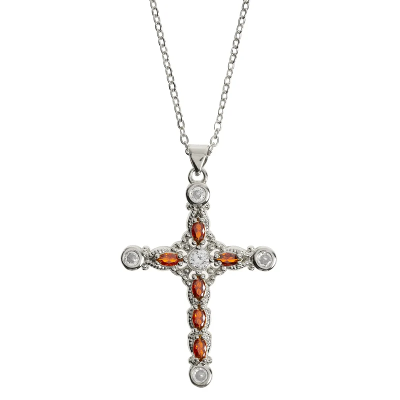 Azura - Collier Croix Cristal Argent