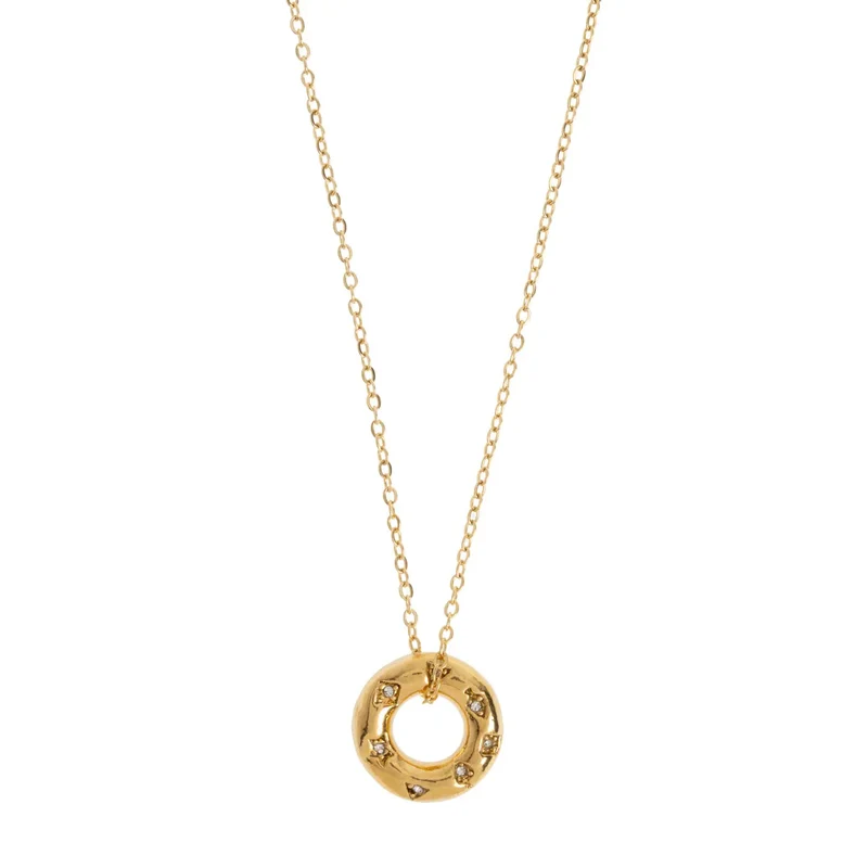 Odelia - Collier Donut Cristal Acier Inoxydable