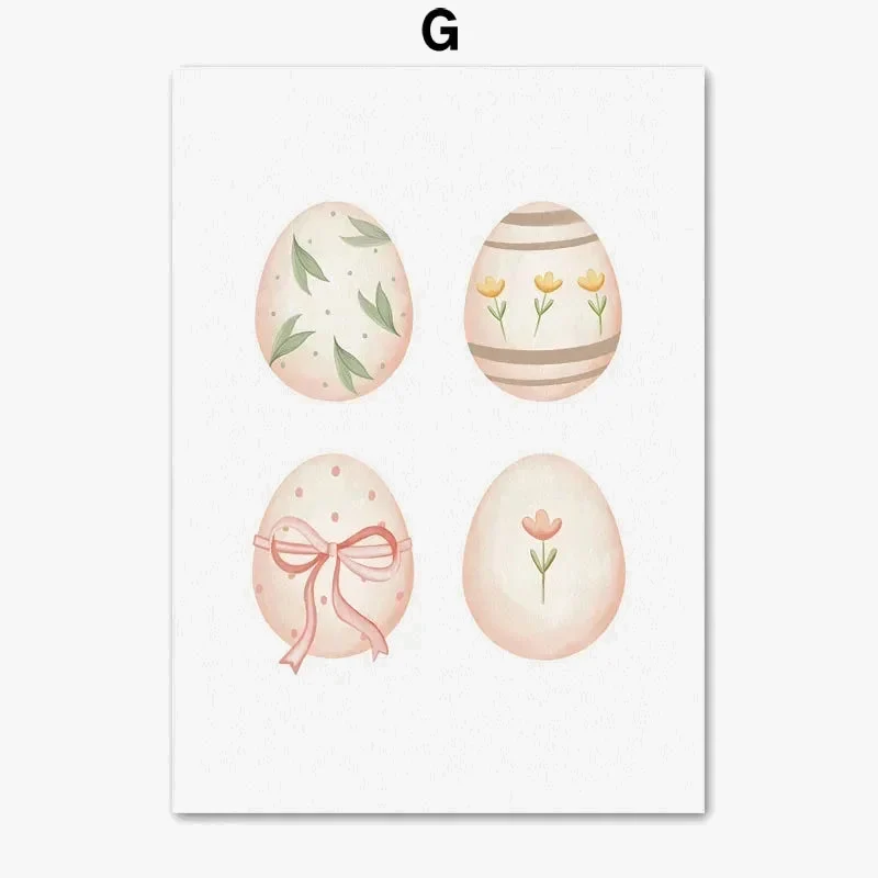 affiches de pâques lapin radis oeuf fleur décorations printanières