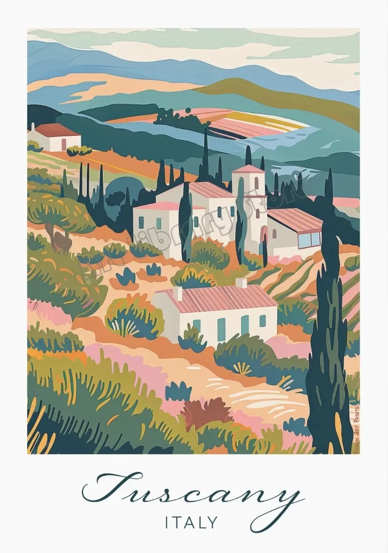 affiche vintage italienne paysage spaghetti café déco murale