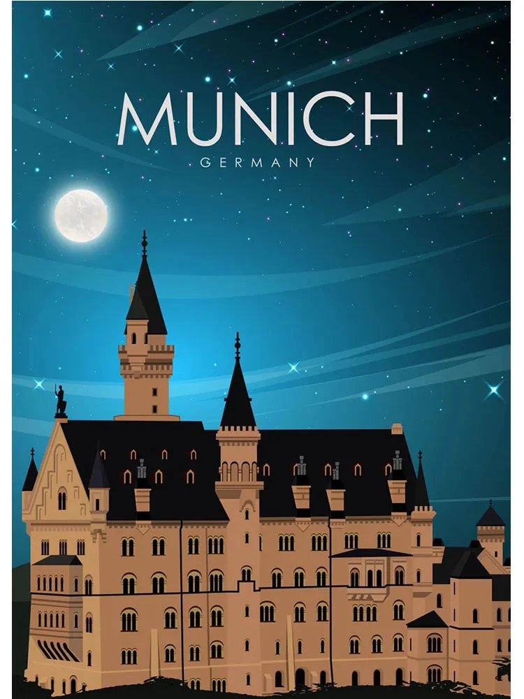 affiche touristique du monde pour décoration murale