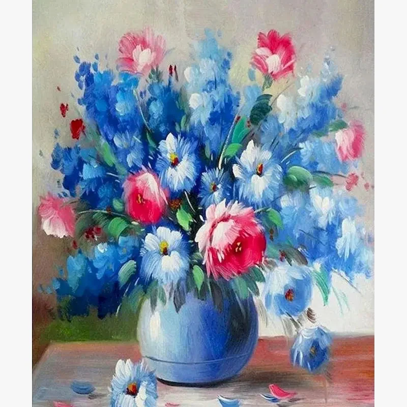 kit de peinture par numéro fleurs à colorier pour adultes