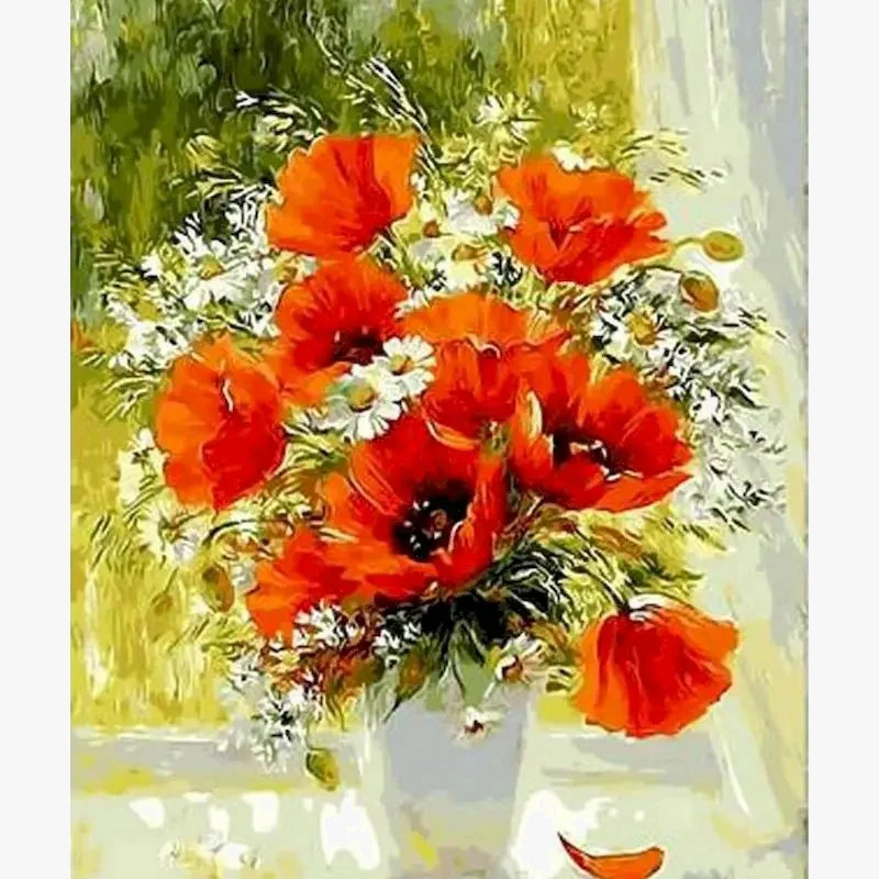 kit de peinture par numéro fleur à colorier pour adultes
