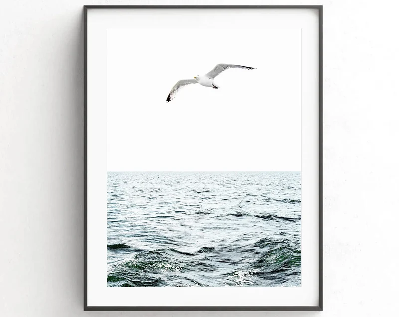affiche de photographie de vagues océan paysage marin décoration murale
