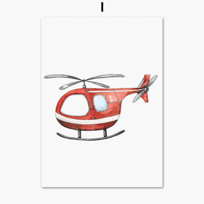 peinture murale camion de pompiers ambulance et avion pour enfants