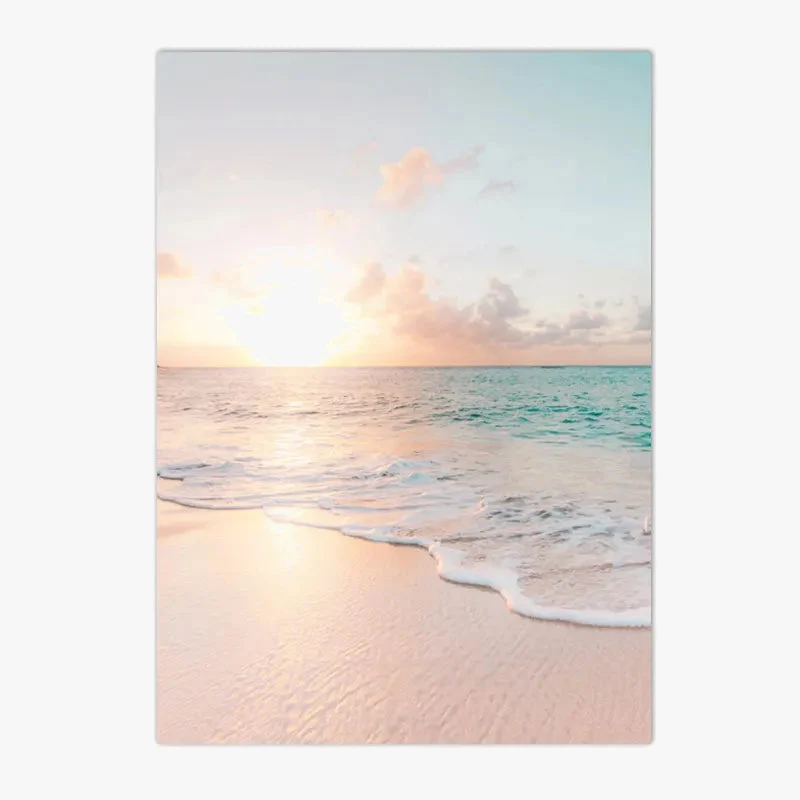 affiche de lever de soleil sur la plage moderne