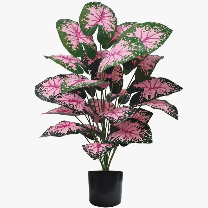 plantes artificielles à feuilles roses pour décoration intérieure et fêtes