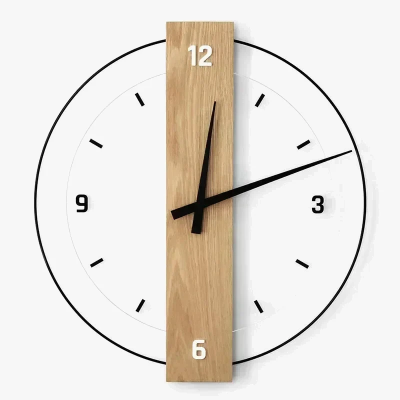 horloge murale en bois design moderne pour décoration intérieure