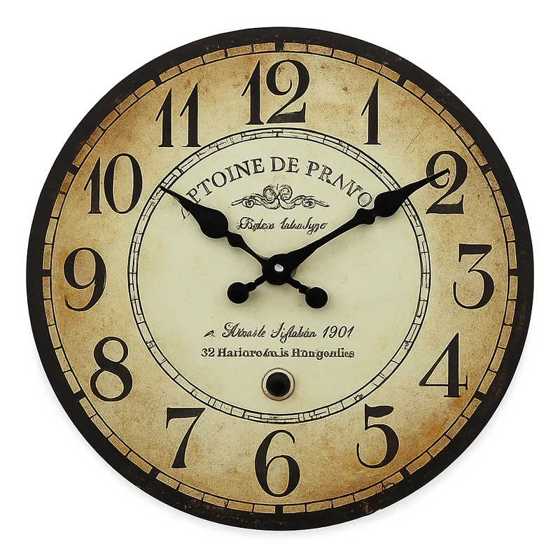 horloge murale rétro en bois motif paris pour décoration intérieure silencieuse