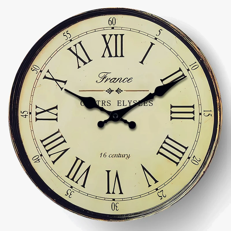 horloge murale en bois style XVIe siècle décoration maison silencieuse