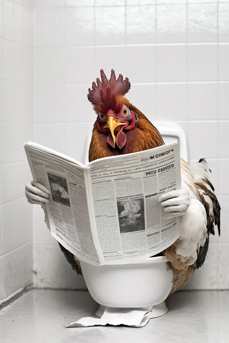 décoration murale humoristique animaux lisant journal toilettes