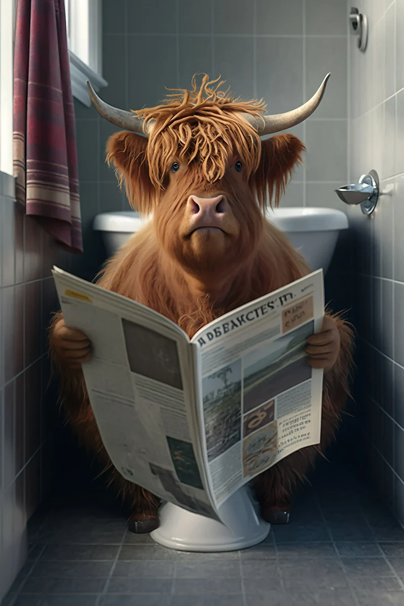 décoration murale amusante avec animaux sur les toilettes