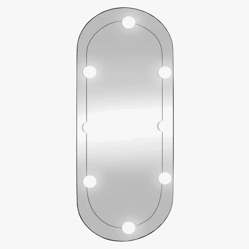 miroir mural oval avec lumières led en verre décoratif