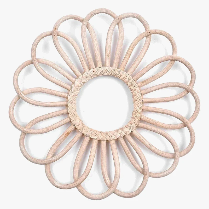 miroir rond vintage en rotin style bohème chic