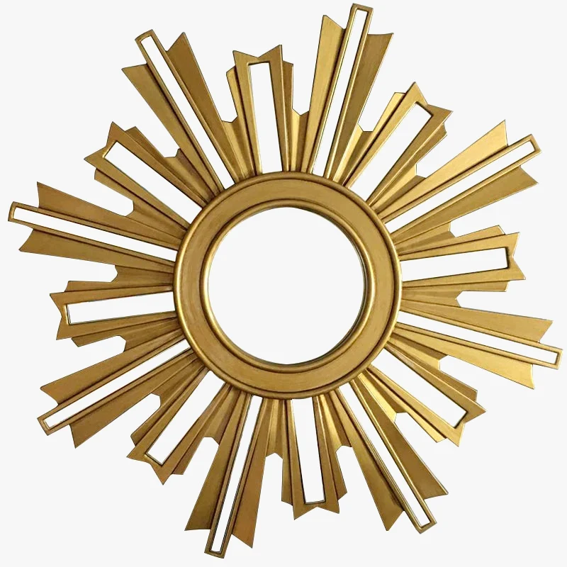 décoration murale miroir rond soleil lumineux luxe