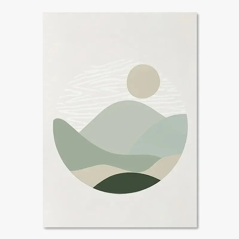 affiches d'art mural boho feuilles soleil lune géométriques abstraites