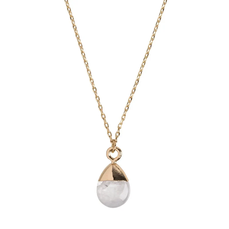 Collier en pierre semi-précieuse trempée en or