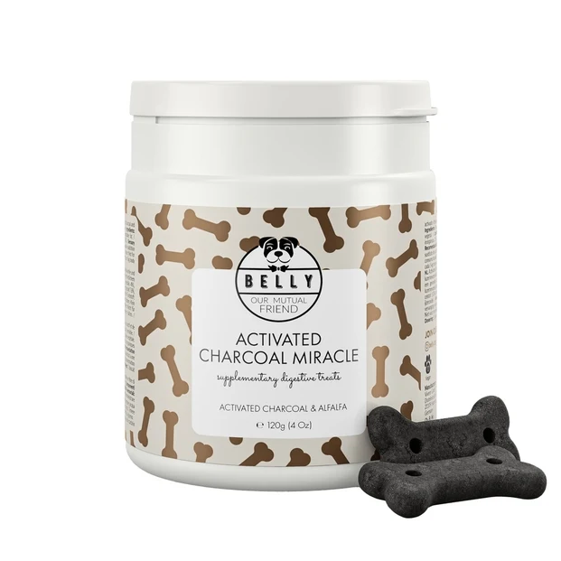 Biscuits pour chien au charbon actif