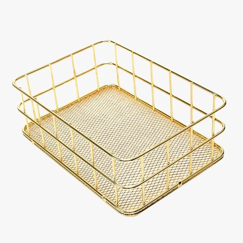 organisateur de maquillage en métal pour bureau et cosmétiques