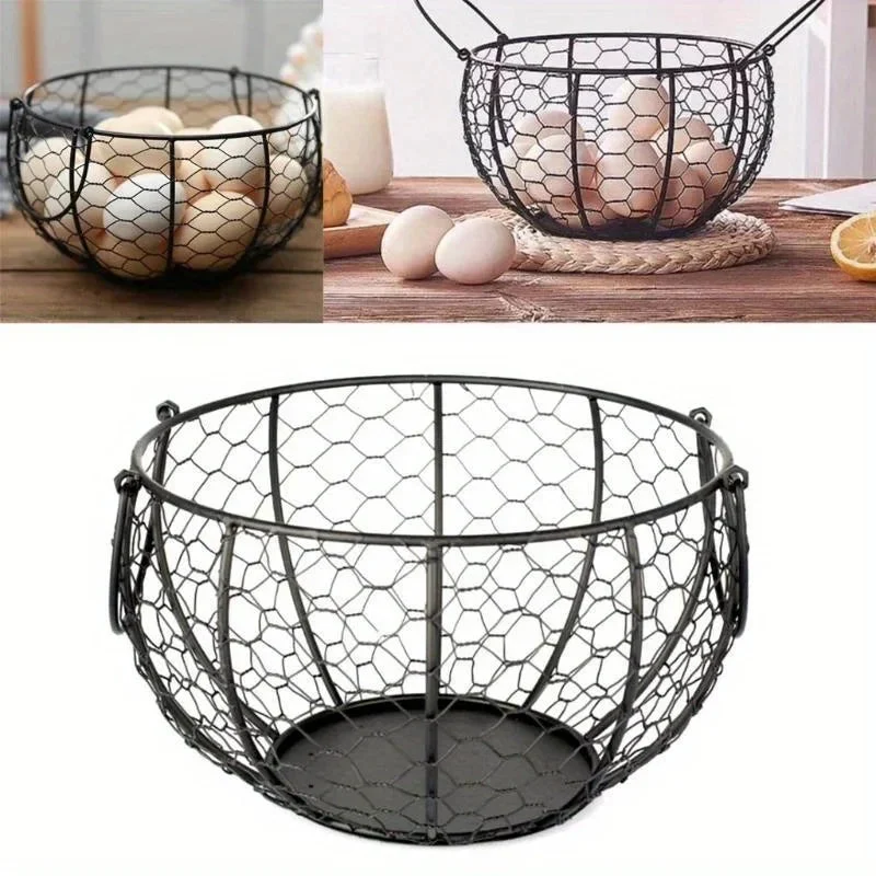 panier à œufs en métal pour rangement de cuisine et support pratique