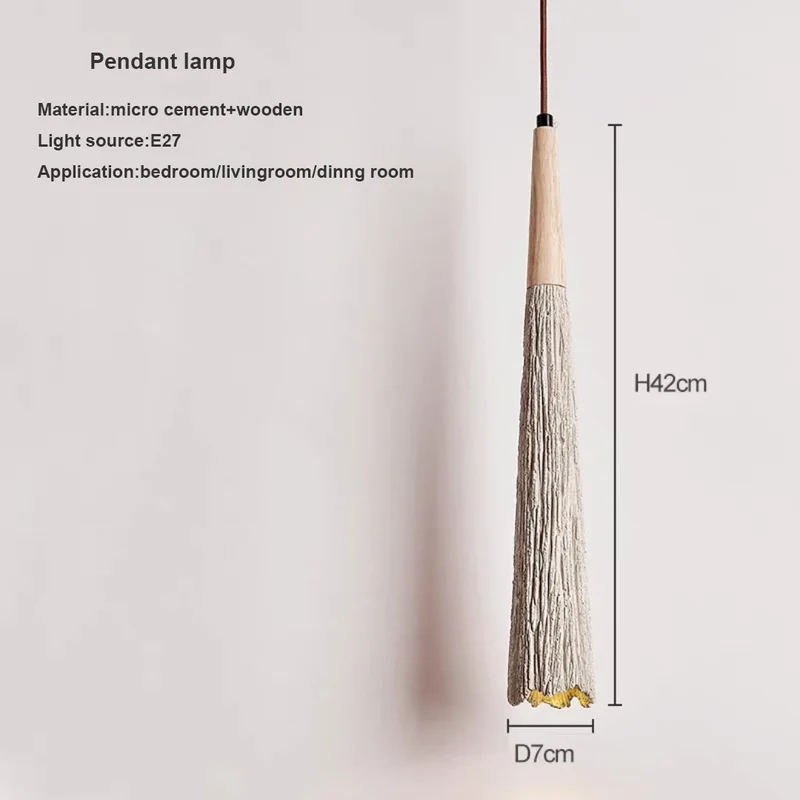 Wabi-sabi Cement Pendant Light Bedroom High Quality Suspension Ceiling Chandelier Living Dining Room Hanging Lamp