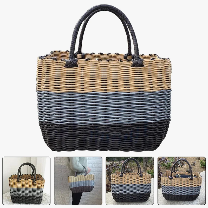 panier tissé en plastique pour rangement et organisation divers