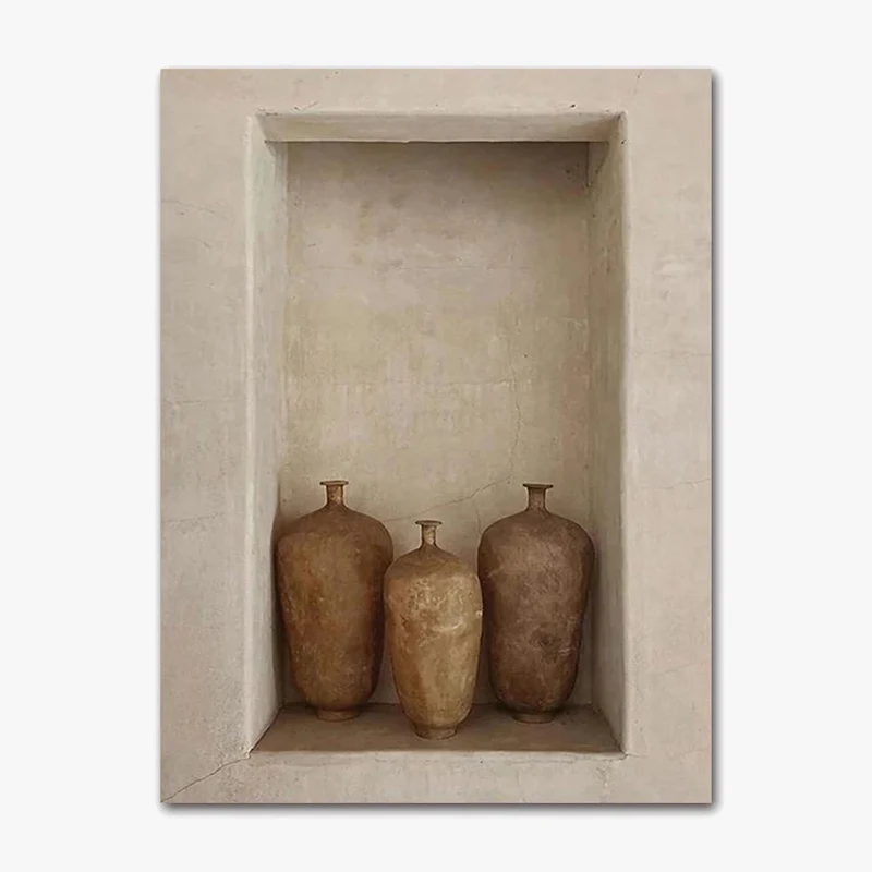vase bohème art mural toile esthétique pour décoration intérieure moderne