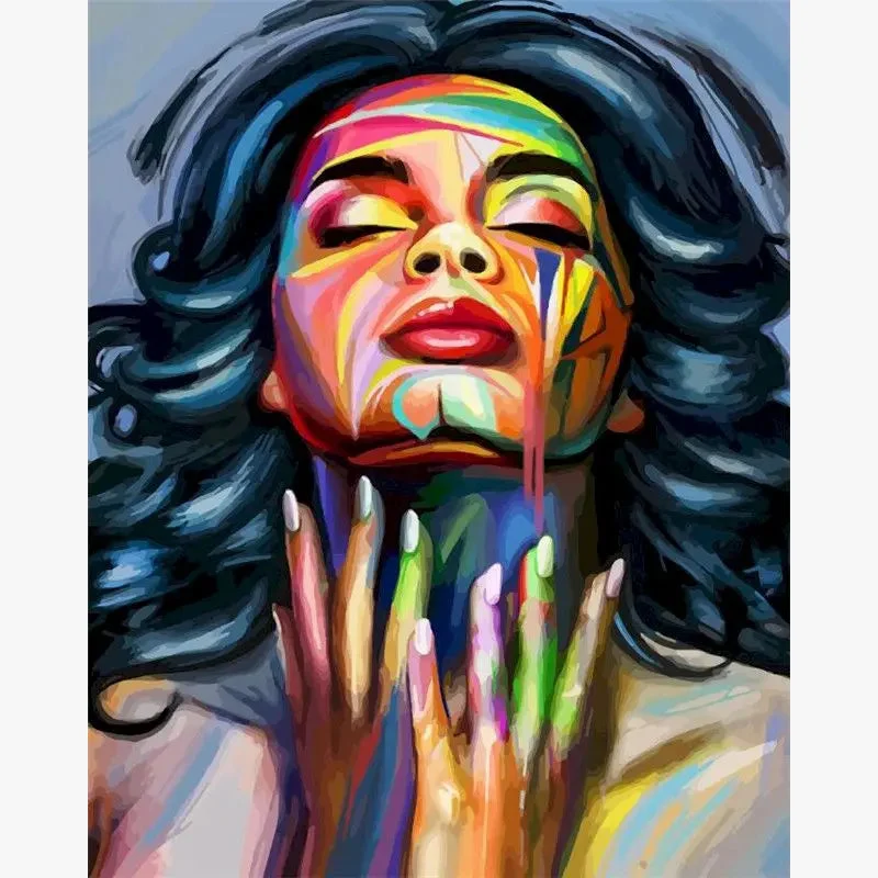 peinture par numéro pour fille portrait art bricolage déco maison