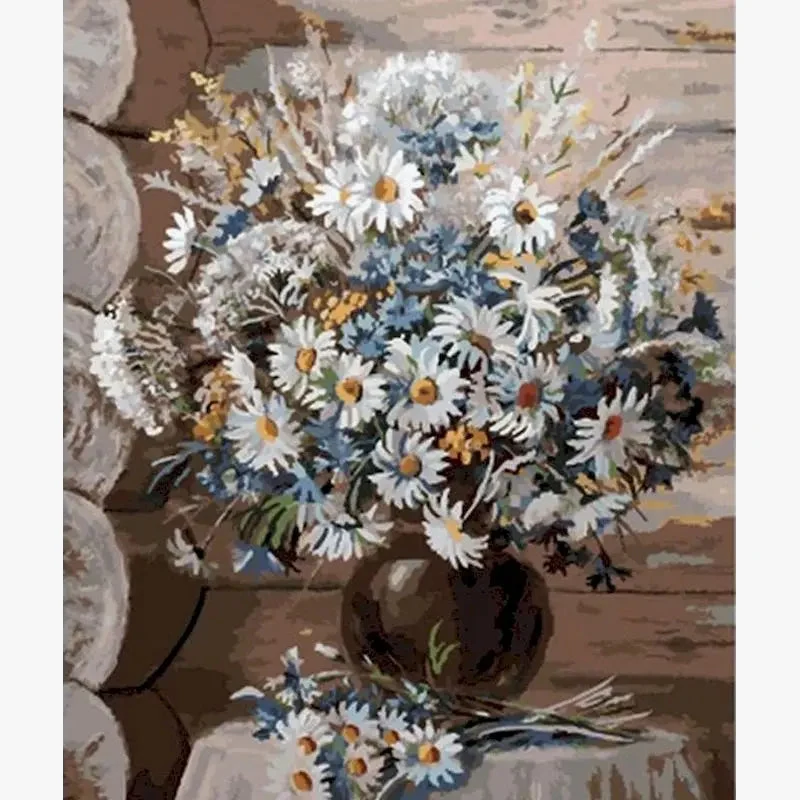 kit de peinture par numéro fleurs à colorier pour adultes