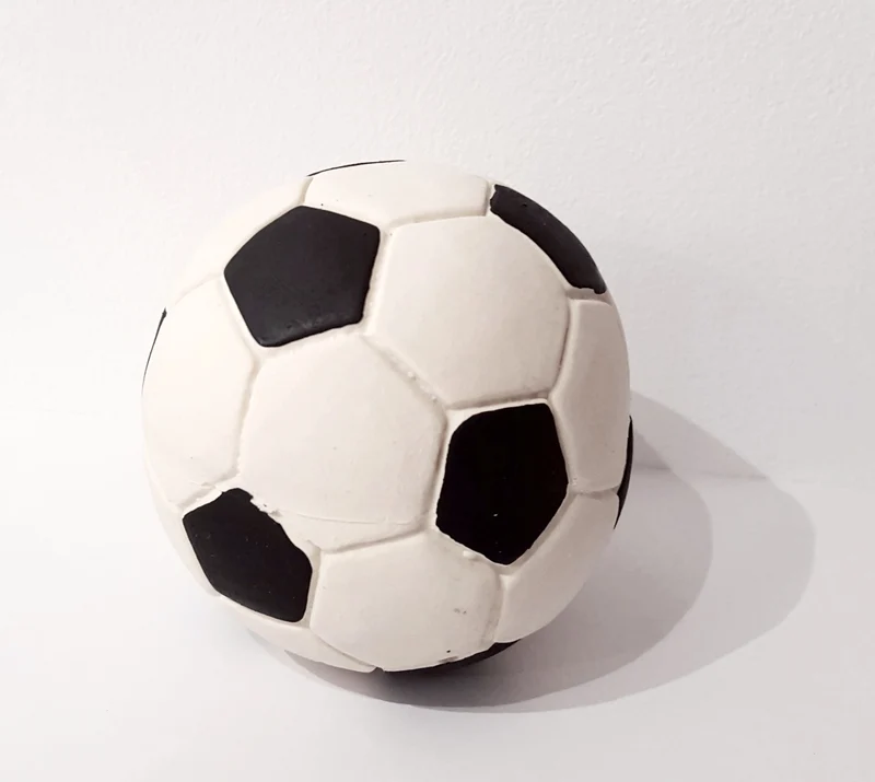 Ballon de foot pour chien en caoutchouc naturel (4 tailles)