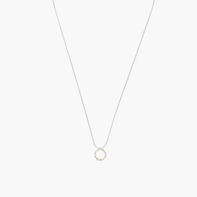 Collier pendentif anneaux de zircon - argent garanti 925