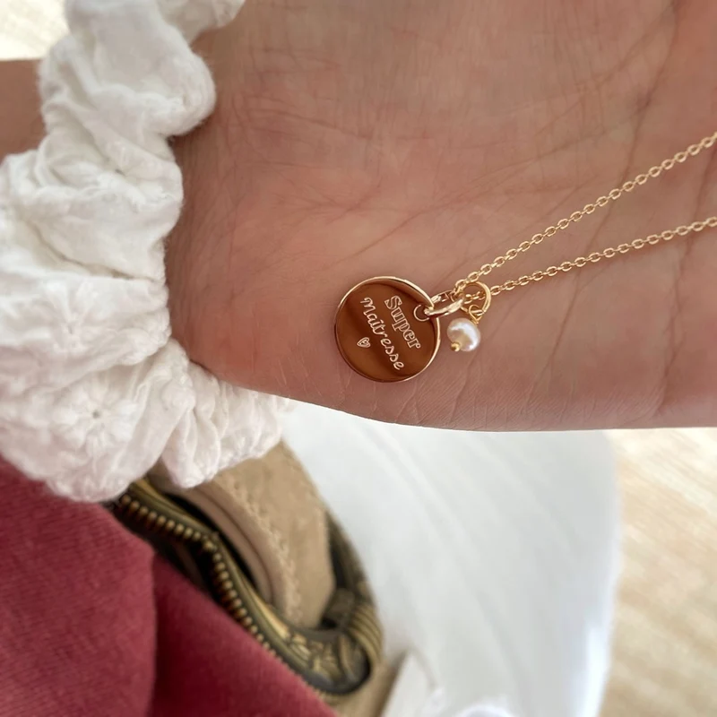 Collier "Super Maîtresse" plaqué or