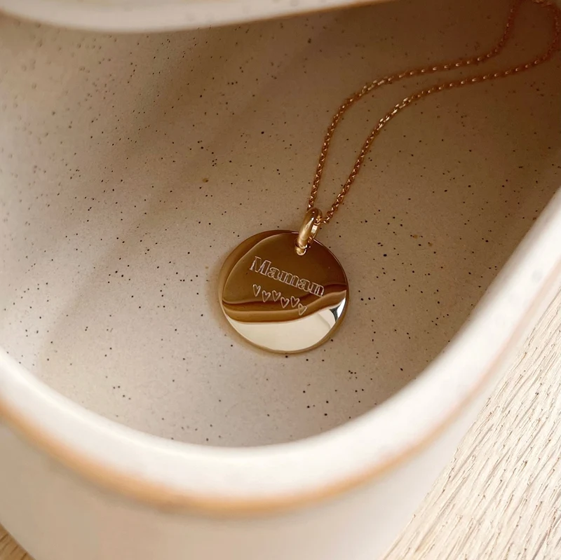 Collier "Maman" plaqué or