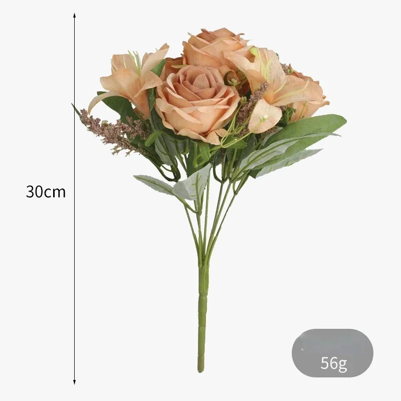 décoration mariage bouquet lys et roses artificiels parfumé fleurs de jardin