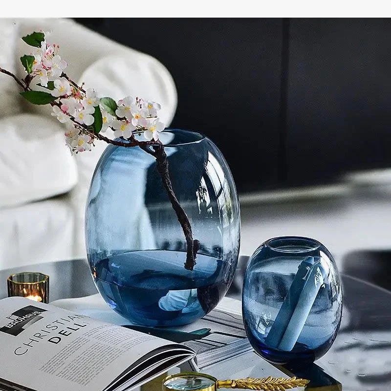 vase en verre moderne pour arrangements floraux décoratifs