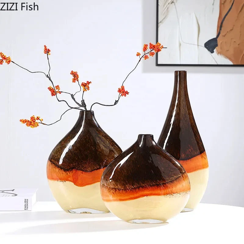 vase en verre dégradé pour fleurs décoration florale artistique