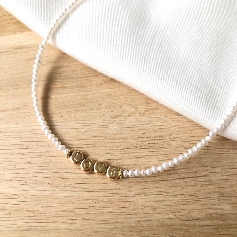 Collier "April" plaqué or