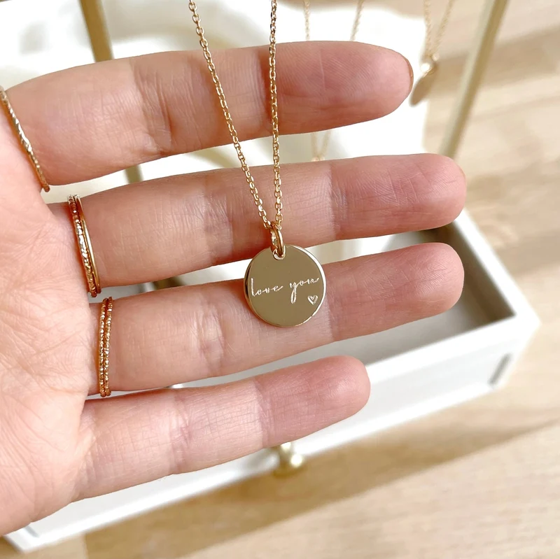 Collier "Love You" plaqué or