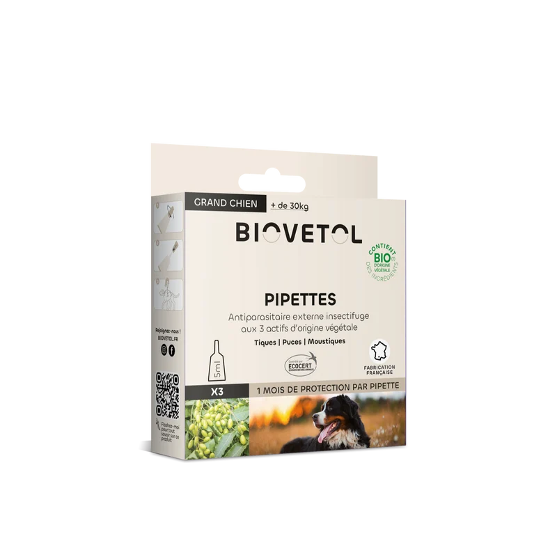 Pipettes insectifuges Biovetol grand chien